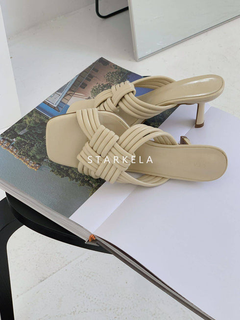 Cross Braided Slip On Heel